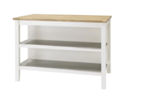 Online Designer Business/Office Stenstorp Kitchen Island in white with oak top.