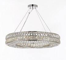 Online Designer Living Room Crystal Spiridon Ring Chandelier Modern / Contemporary Lighting Pendant 32" Wide