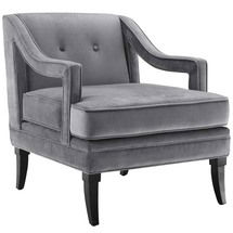 Online Designer Combined Living/Dining Button Velvet Armchair