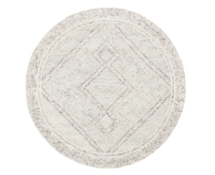 Online Designer Home/Small Office Abstract ABT-345 Ivory/Grey (F) Wool Hand-Tufted Area Rug