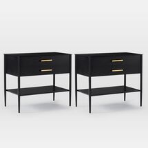 Online Designer Bedroom Metalwork Storage Grand Nightstand, Hot Rolled Steel, Set of 2