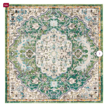 Online Designer Bedroom Kaibab Power Loom Performance Green / Turquoise Rug