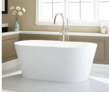 Online Designer Bathroom Signature Hardware 421106 Leith 61" Free Standing Acrylic Soaking Tub with Center Drain