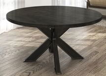 Online Designer Combined Living/Dining ROUND SHILOH INDUSTRIAL STEEL PEDESTAL TABLE