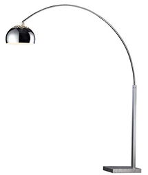 Online Designer Combined Living/Dining Penbrook Chrome Finish Arc Floor Lamp 