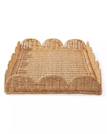 Online Designer Bedroom Scallop Rattan Tray