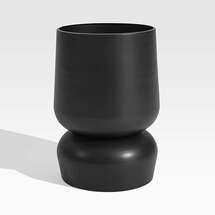 Online Designer Patio Glencoe Small Reversible Black Metal Planter