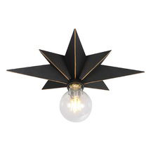 Online Designer Bathroom 16 Inch Flush Mount Ceiling Light, Industrial Black Metal Star Ceiling Lights