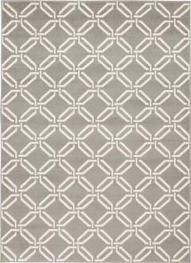 Online Designer Living Room Proper Geometric Gray/Ivory Area Rug