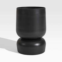 Online Designer Patio Glencoe Large Reversible Black Metal Planter