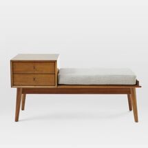 Online Designer Living Room Mid-Century Storage Bench - Acorn