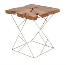 Online Designer Living Room TEAK AND METAL END TABLE