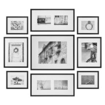 Online Designer Combined Living/Dining  Mix and match on a gallery wall 9 Piece Boulware Wood Picture Frame Set