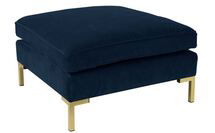 Online Designer Living Room Marceau Ottoman, Navy Velvet