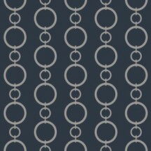 Online Designer Home/Small Office WAVERLY 27' X 27" CHAIN STRIPE ROLL WALLPAPER