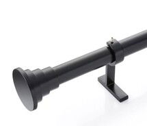 Online Designer Combined Living/Dining CB Tiered Matte Black Finial and Curtain Rod Set 48"-88" 