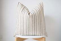 Online Designer Kitchen White Cream Black Striped Pillow Cover