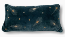 Online Designer Bedroom Feather 10x20 Lumbar Pillow, Slate Gray Velvet