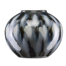 Online Designer Combined Living/Dining Minten Black/Gray/Blue 6.63" Porcelain Table Vase