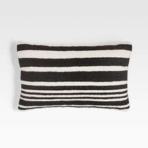 Online Designer Patio Mohave 20"x13" Wide Black Stripe Indoor/Outdoor Lumbar Pillow