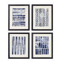 Online Designer Kitchen White & Blue Geometric Abstraction Art