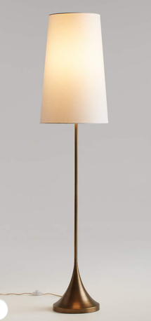 Online Designer Bedroom Seguin Brushed Brass Metal Floor Lamp 67.5"