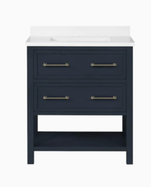 Online Designer Bathroom allen+roth 30-in Midnight Blue Undermount Single Sink