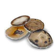 Online Designer Living Room Agate Coasters with Rim, Set of 4