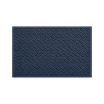 Online Designer Hallway/Entry Thirsty Dashes Blue Doormat 22"x34"
