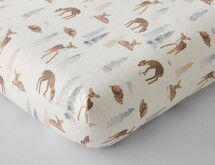 Online Designer Nursery Woodland Fawn Flannel Crib Fitted Sheet