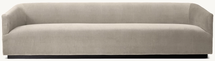 Online Designer Combined Living/Dining 1950S ITALIAN SHELTER ARM SOFA - OAK BASE - performance linen waved - dove color