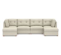 Online Designer Combined Living/Dining Burnett Upholstered 6-Piece Double Chaise Sectional