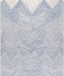 Online Designer Other Wavy Geometric Blue 5 ft. x 8 ft. Indoor/Outdoor Area Rug