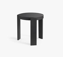 Online Designer Patio Malibu Metal Stacking Side Stool, Set of 2, Black