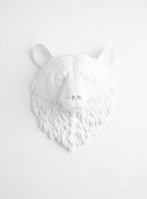 Online Designer Living Room The Raleigh | Bear Head | Faux Taxidermy | White Resin