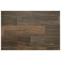 Online Designer Bathroom Brentwood Walnut 6 in. x 24 in. Glazed Porcelain Floor and Wall Tile (14.55 sq. ft. / case)