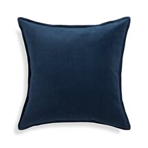 Online Designer Combined Living/Dining Brenner Indigo Blue Velvet Pillow Cover 20"