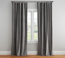 Online Designer Bedroom Velvet Twill Rod Pocket Curtain, 50 x 84", Flagstone