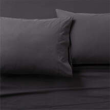 Online Designer Bedroom ORGANIC COTTON PERCALE 400 THREAD COUNT BLACK KING PILLOWCASES SET OF 2