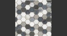 Online Designer Bathroom Esker Oxford Gray Hexagon Marble & Glass Tile