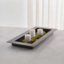 Online Designer Combined Living/Dining Reflection 32" Black Metal Centerpiece