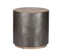 Online Designer Living Room Brockton Metal Wrapped Reclaimed Wood End Table, Antiqued Black