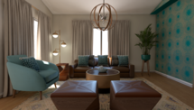 Online Designer Combined Living/Dining 3D Model