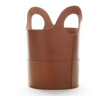 Online Designer Home/Small Office HAYES COGNAC LEATHER TRASH CAN