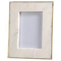 Online Designer Bedroom Estelle Modern Classic Gold Edge White Marble Picture Frame - 4x6
