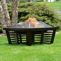 Online Designer Dining Room Hudson Steel Wood Burning Fire Pit