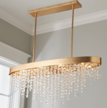 Online Designer Combined Living/Dining CASCADING CRYSTALS ISLAND CHANDELIER