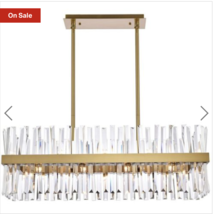 Online Designer Combined Living/Dining Serephina 24 Light 42 inch Satin Gold Linear Chandelier Ceiling Light