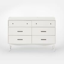 Online Designer Nursery Mid-Century 6-Drawer Changing Table - White