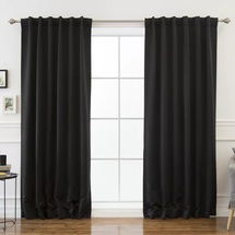 Online Designer Bedroom Bantam Solid Blackout Thermal Rod Pocket Curtain Panels (Set of 2)